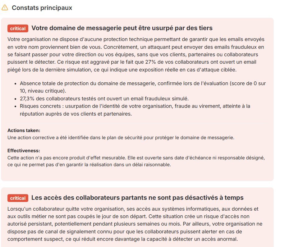 Security Culture Score : plan d'action