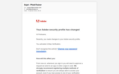 Bexxo - Email de phishing template