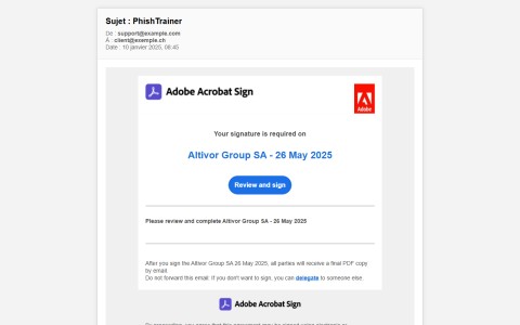 Bexxo - Email de phishing template