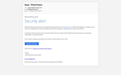 Bexxo - Email de phishing template