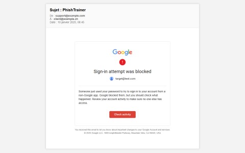 Bexxo - Email de phishing template