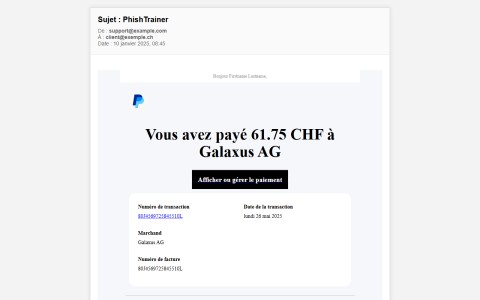 Bexxo - Email de phishing template