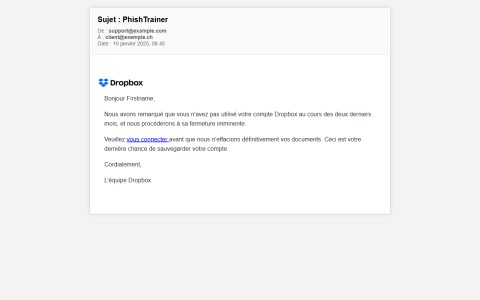 Bexxo - Email de phishing template